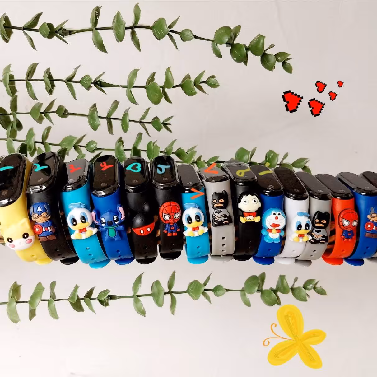 ساعت دیجیتالی بچه گانه میکس شخصیت ها
رنگ بندی سفید قرمز آبی زرد آبی نفتی طوسی مشکی بنفش سرخابی