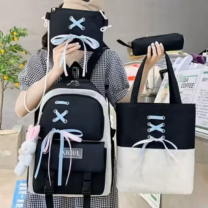 ست کیف، کوله، ساک دوشی، جامدادی و کیف هندزفری فانتزی 