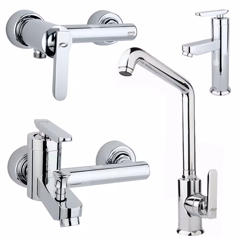 سری شیر اهرمی راسان مدل فلورا کروم