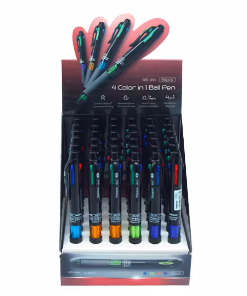 خودکار فشاری  هیپو 4رنگ  بسته(36عددی)