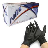 دستکش معاینه بدون پودر مشکی نیتریل نیتکس NITEX بسته‌ی 100 عددی