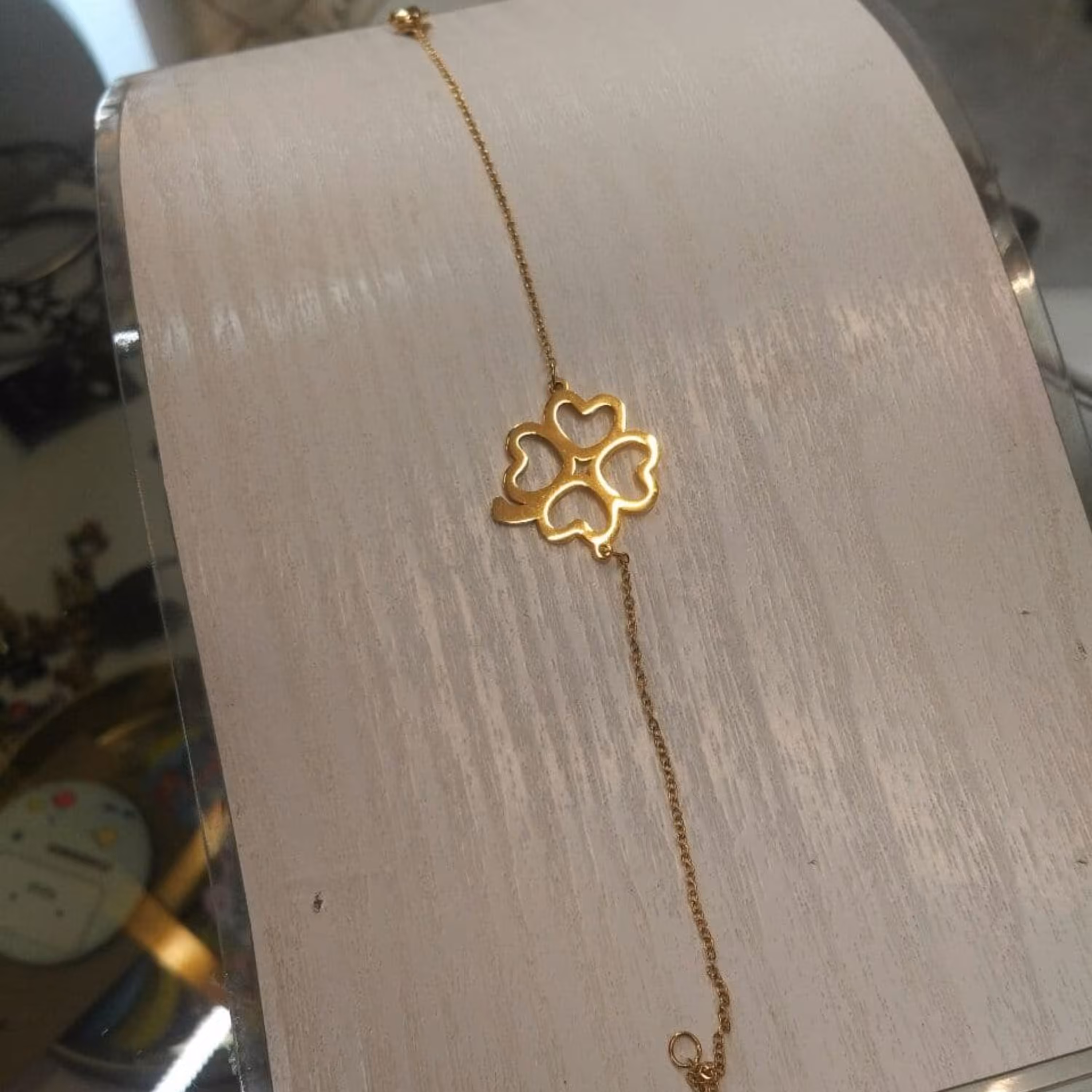 دستبند تمام استیل طرح گل