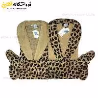 سرویس حوله عروس و داماد 10تکه طرح پلنگی نسکافه ای پودایران