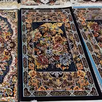 یک جفت پشتی ماشینی طرح باغ ارم سرمه ای