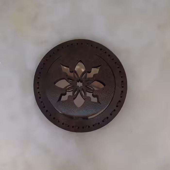 آیینه چرم طبیعی بزی دستدوز گالری آذین 