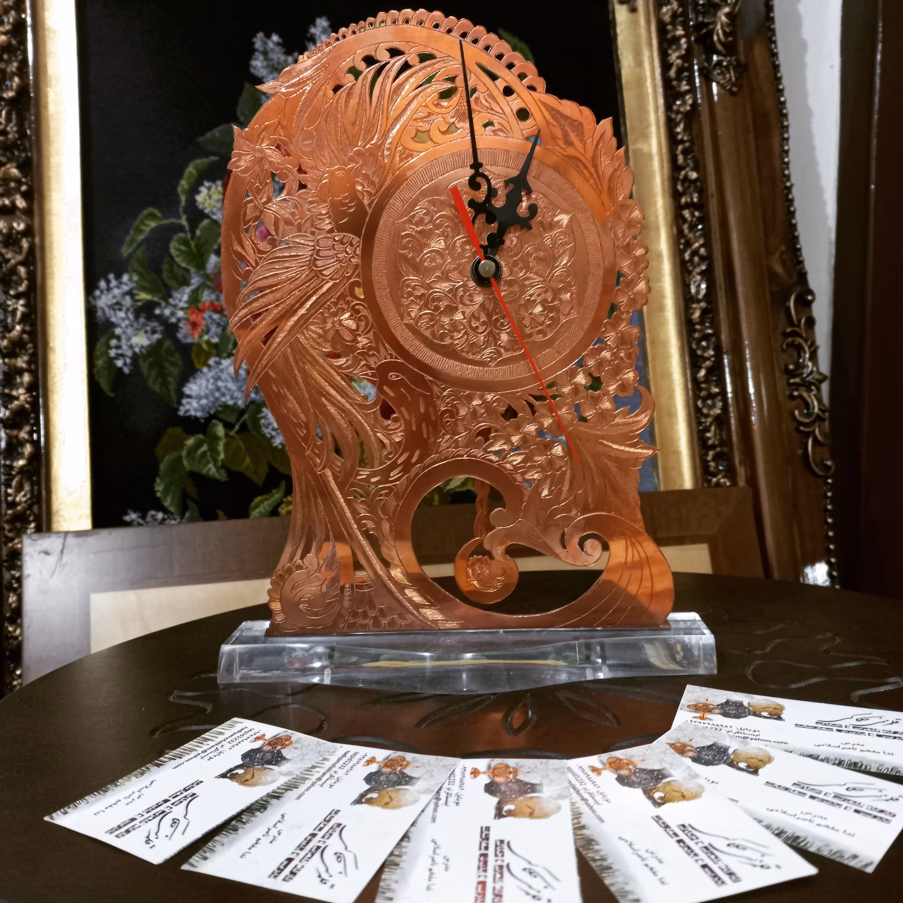 ساعت پاندول دار حکاکی 