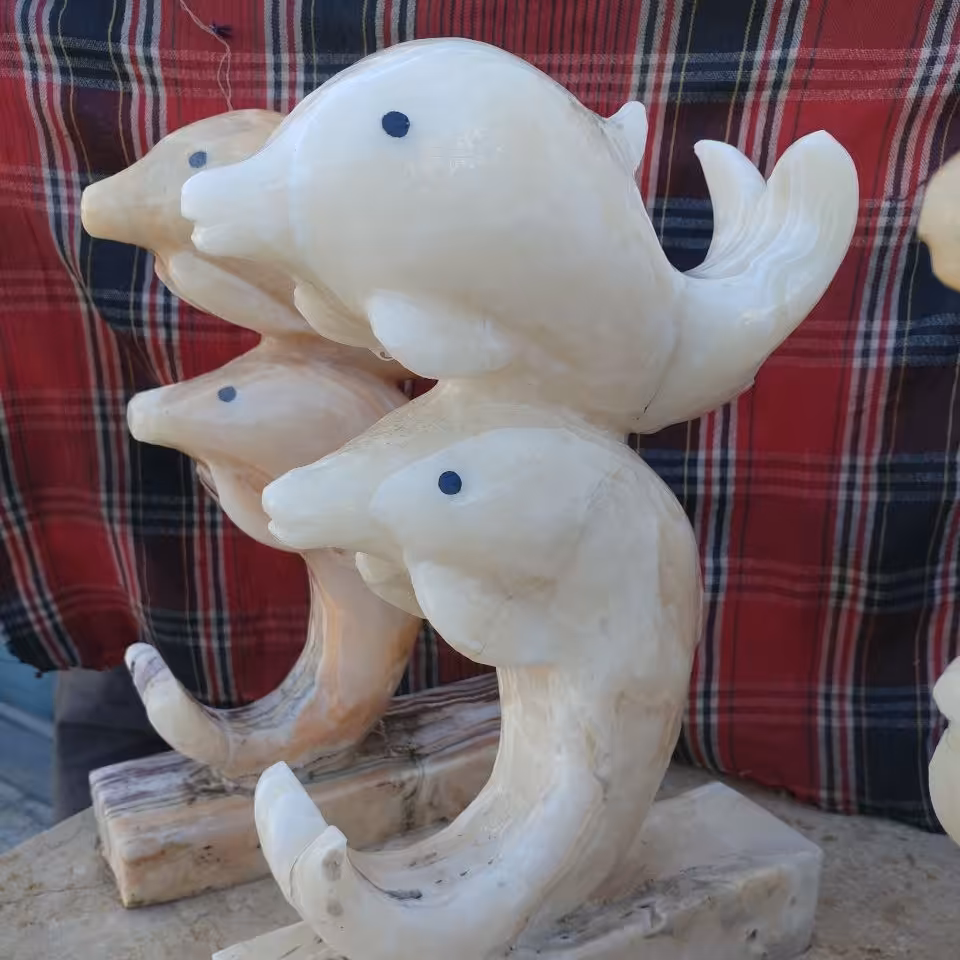 مجسمه دلفین سنگ مرمر