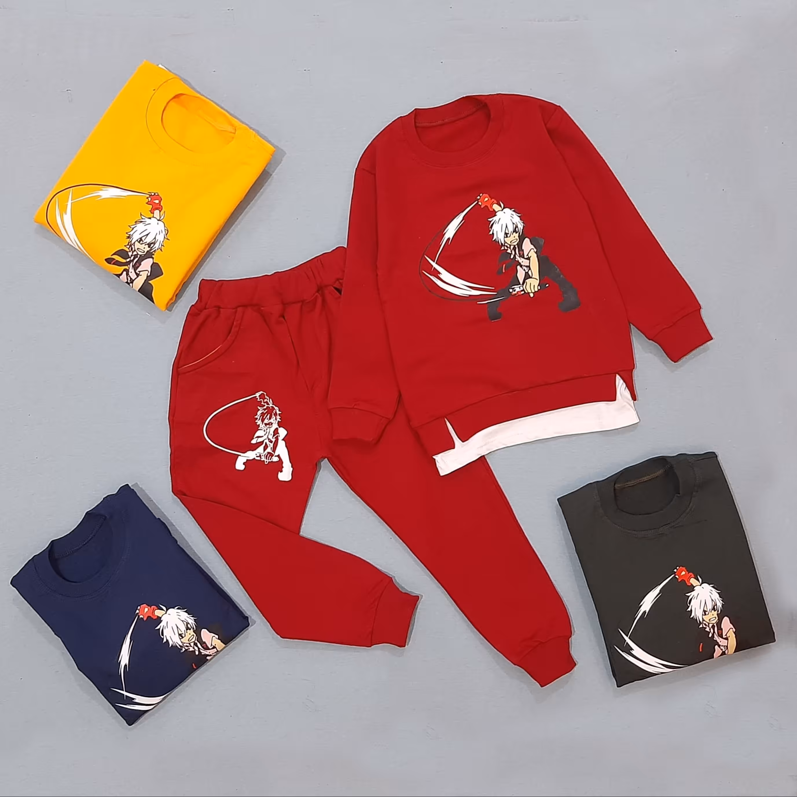 بلوز شلوار پسرانه دورس پنبه لاکرا سایز 40 45 50عمده وتک