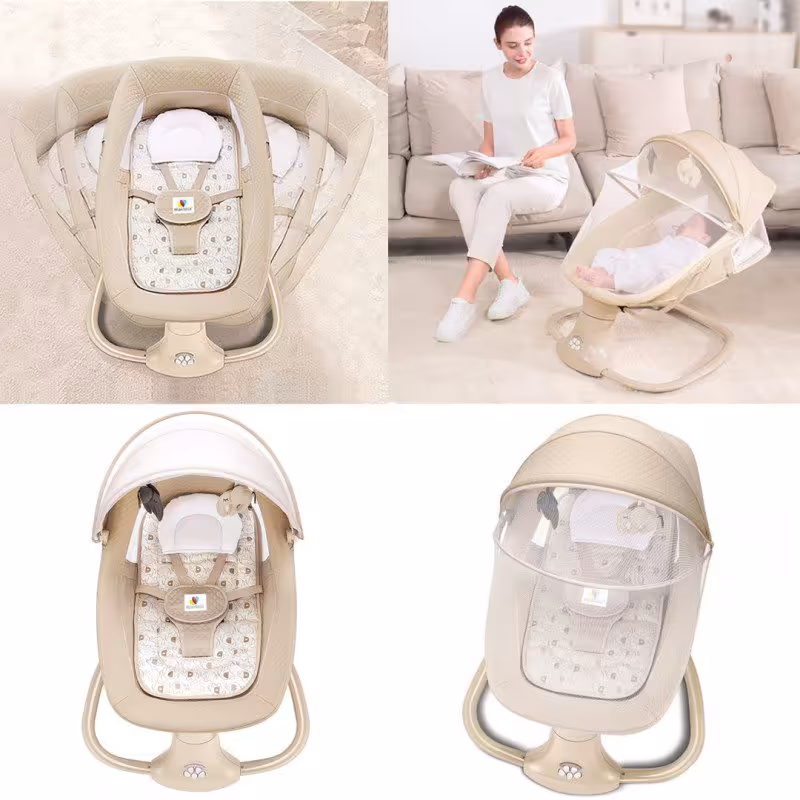 گهواره و تاب برقی ماستلا کرم mastela 3in1