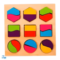 پازل اشکال هندسی چوبی رنگی