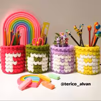 جامدادی رو میزی مدل تریکو و مناسب برای براش ارایشی