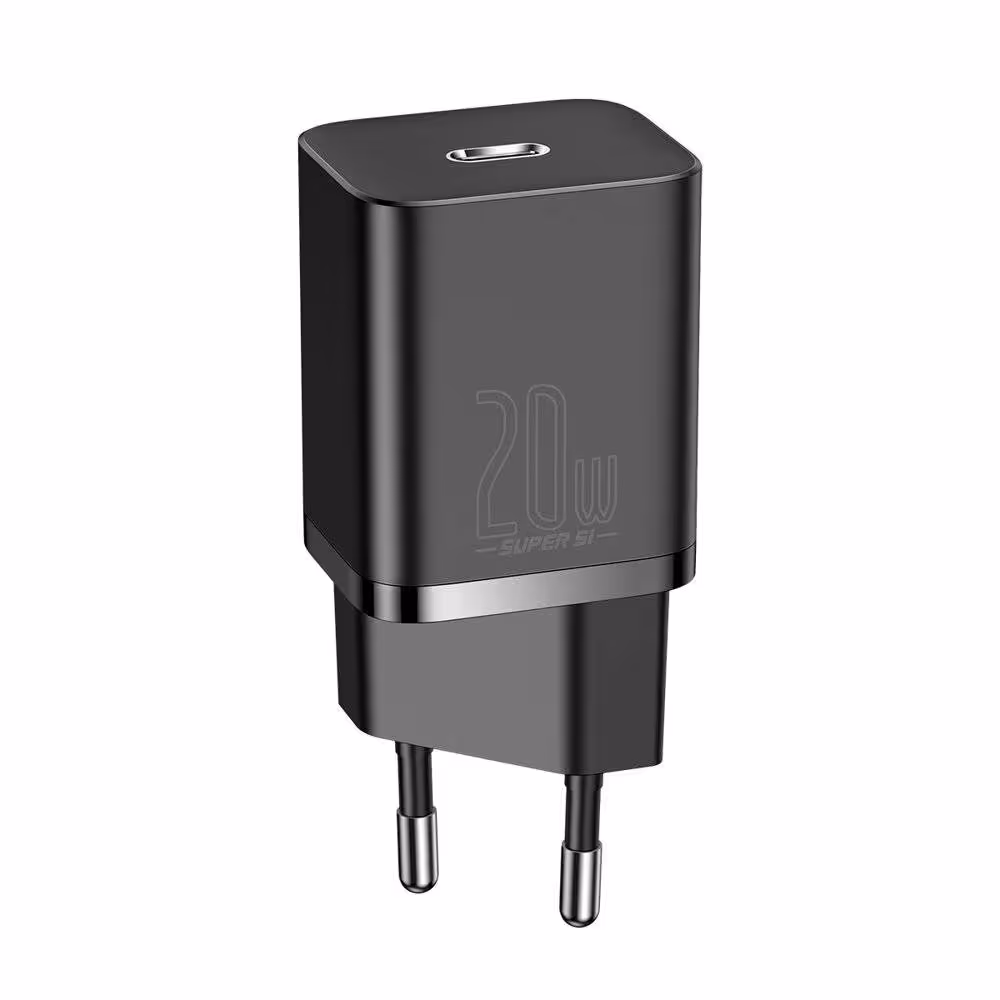 کلگی شارژ فست باسئوس Super Si Quick Charger CCSUP-B0 20W PDBaseus Si Quick Charger CCSUP-B0 20W PD Fast Wall Charger