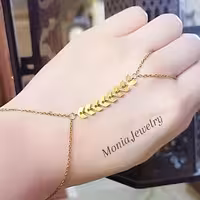 تمیمه گندمی تمام استیل درجه یک رنگ ثابت ضدحساسیت طرح طلا