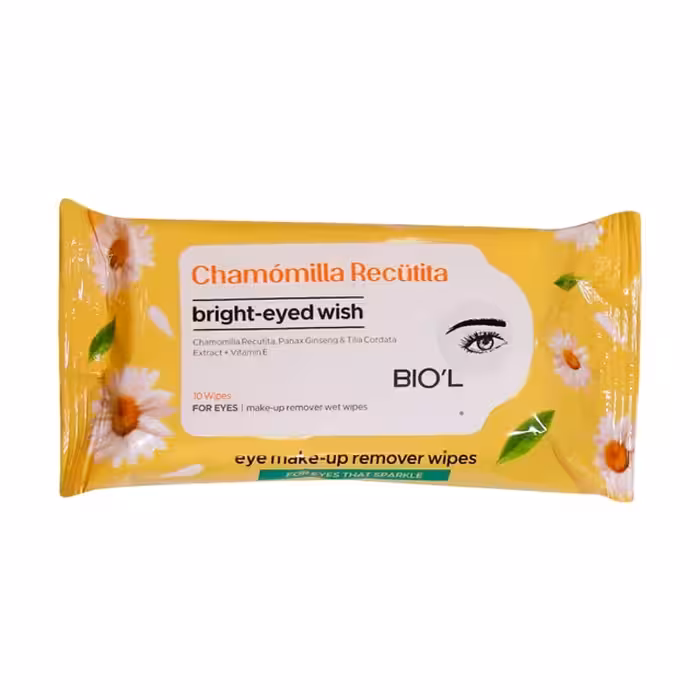 دستمال مرطوب کننده آرایش دورچشم بیول مدل CHAMOMILLA RECUTITA