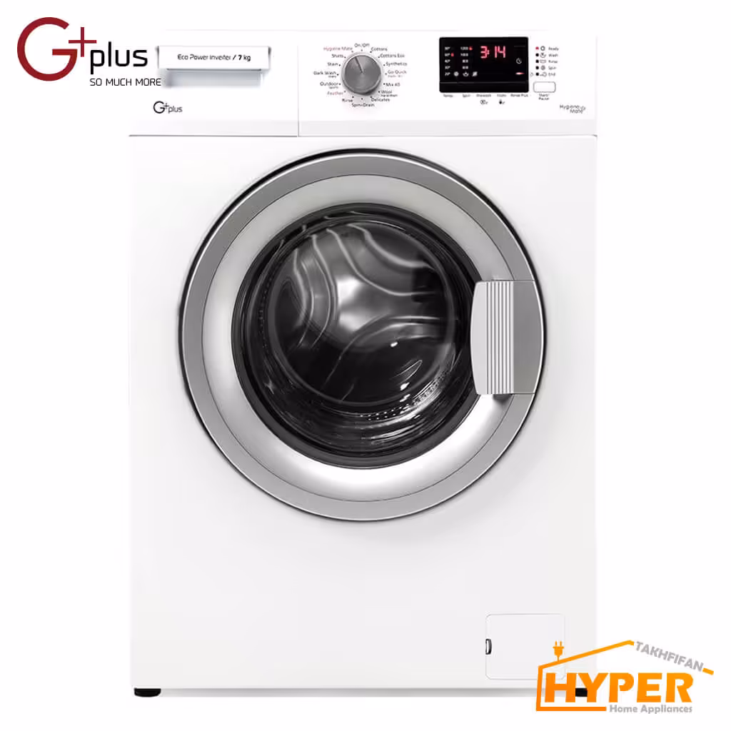 ماشین لباسشویی جی پلاس GWM-72013W سفید 7 کیلویی