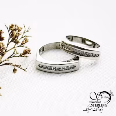 حلقه ست نقره نگین اتمی عیار925 کد 14172