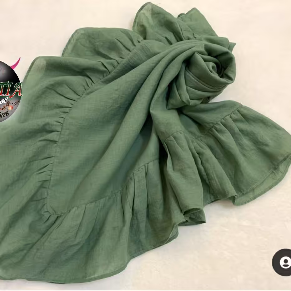 روسری وال نخی چیندار سبز