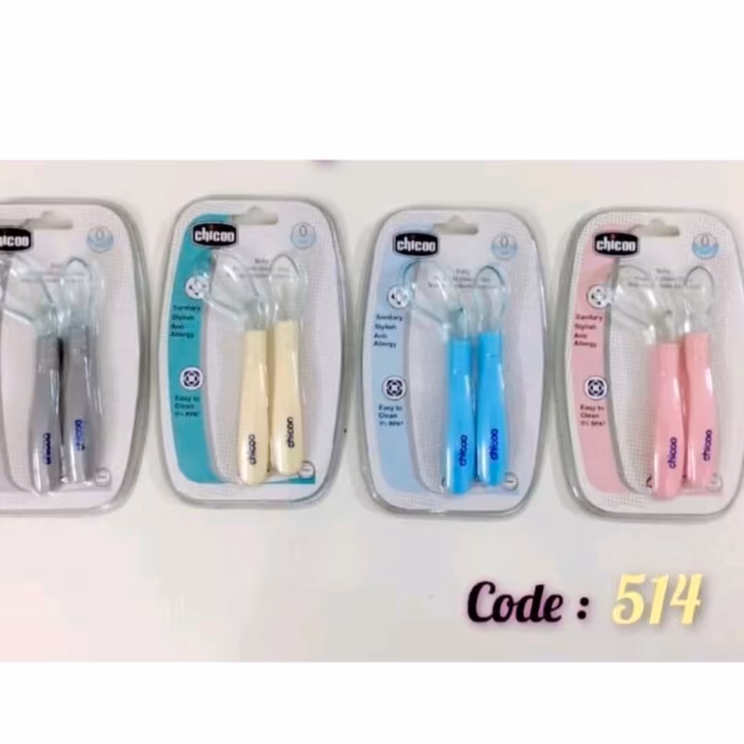 قاشق سیلیکونی دو عددی نوزادی