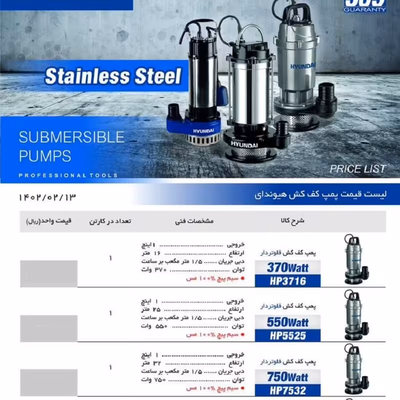 کفکش 25 متری 1 اینچ 750 وات هیوندای 5525