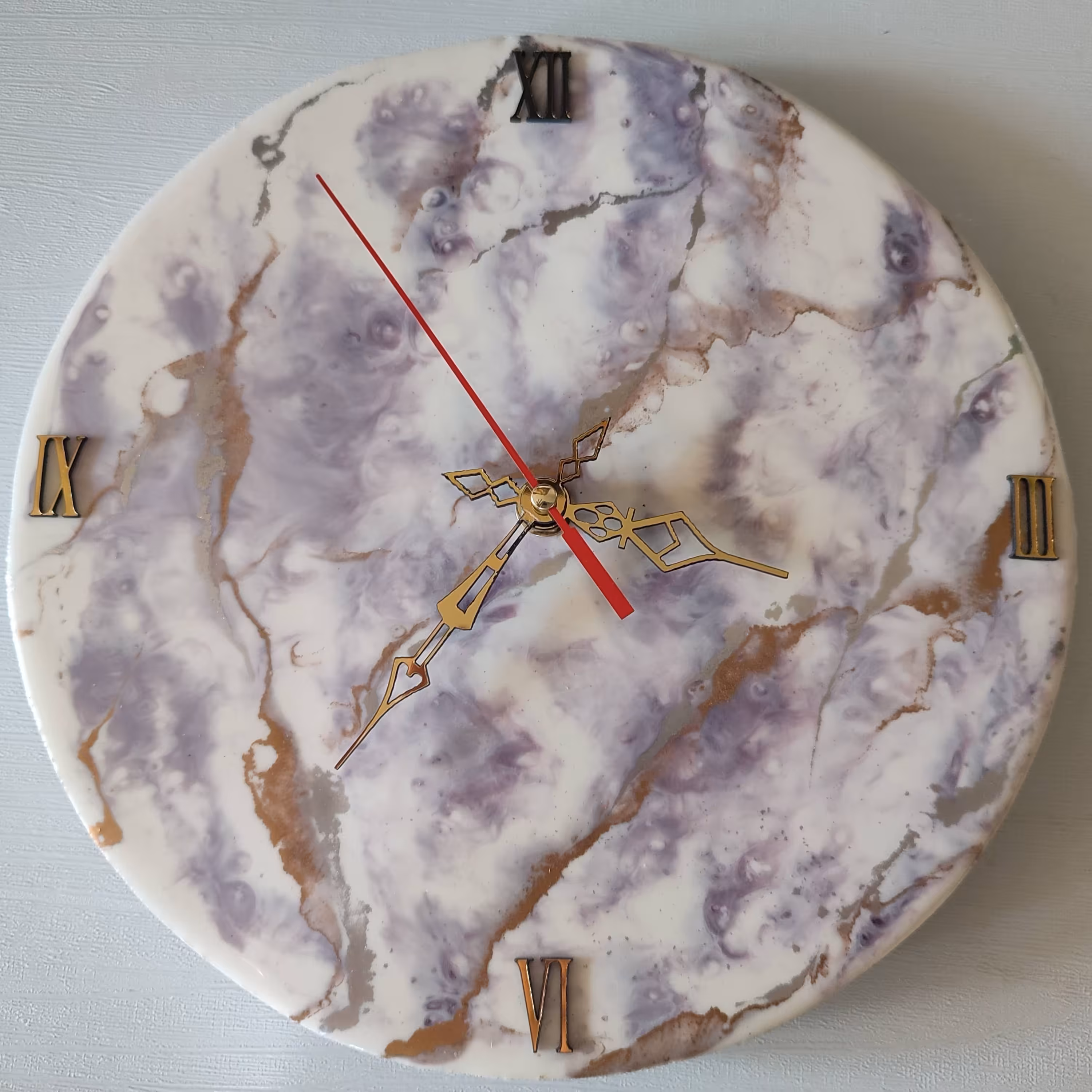 ساعت رزینی طرح مرمر با قطر 25سانتی