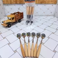 قاشق چای دسته بامبو (قاشق مربا دسته بامبو)