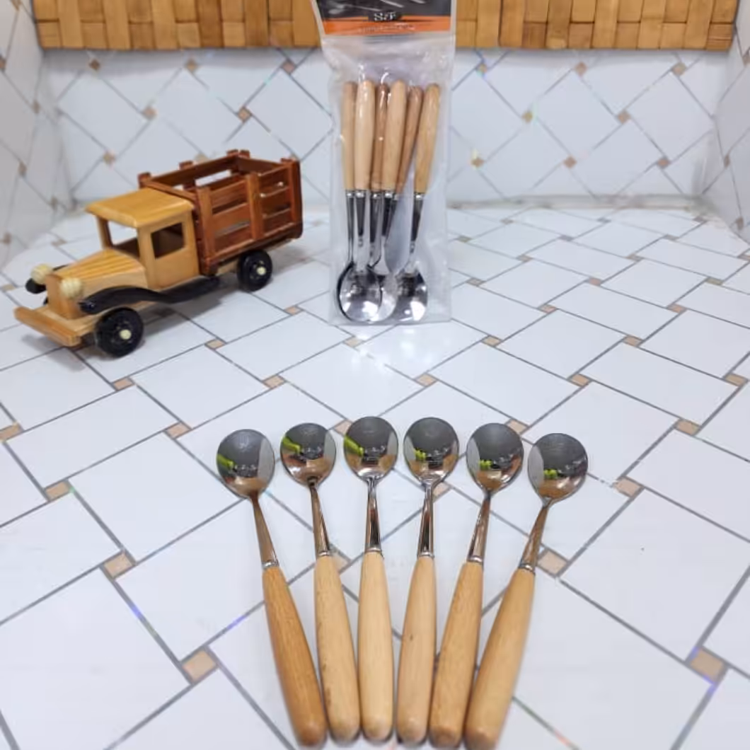 قاشق چای دسته بامبو (قاشق مربا دسته بامبو)