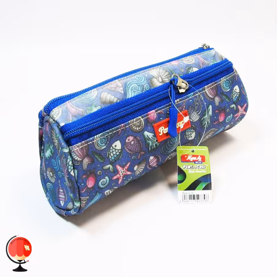 جامدادی استوانه سه زیپ طرح اقیانوس پارسیکار