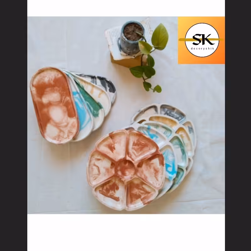 پک اردوخوری و سینی بیضی مناسب شیرینی شکلات