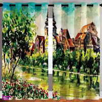 مجموعه 2 عددی پرده رنس مدل C31-50039 چند رنگ