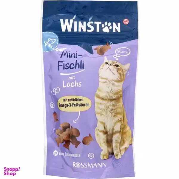 اسنک تشویقی گربه وینستون طعم ماهی و جگر وزن 50 گرم