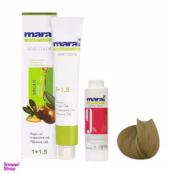 کیت رنگ مو مارال (Maral) شماره 7.51 حجم 100 میلی‌لیتر رنگ بلوند بژ متوسط ه + اکسیدان نه درصدی حجم 150 میلی‌لیتر