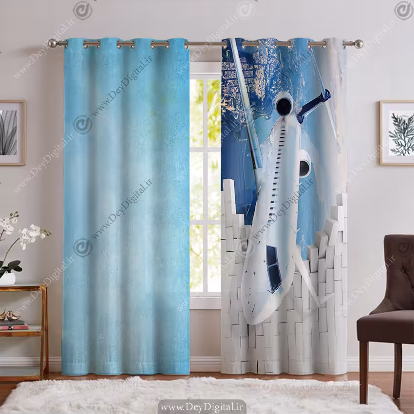 پرده پانچی برای آژانس مسافرتی طرح هواپیما PK-6325