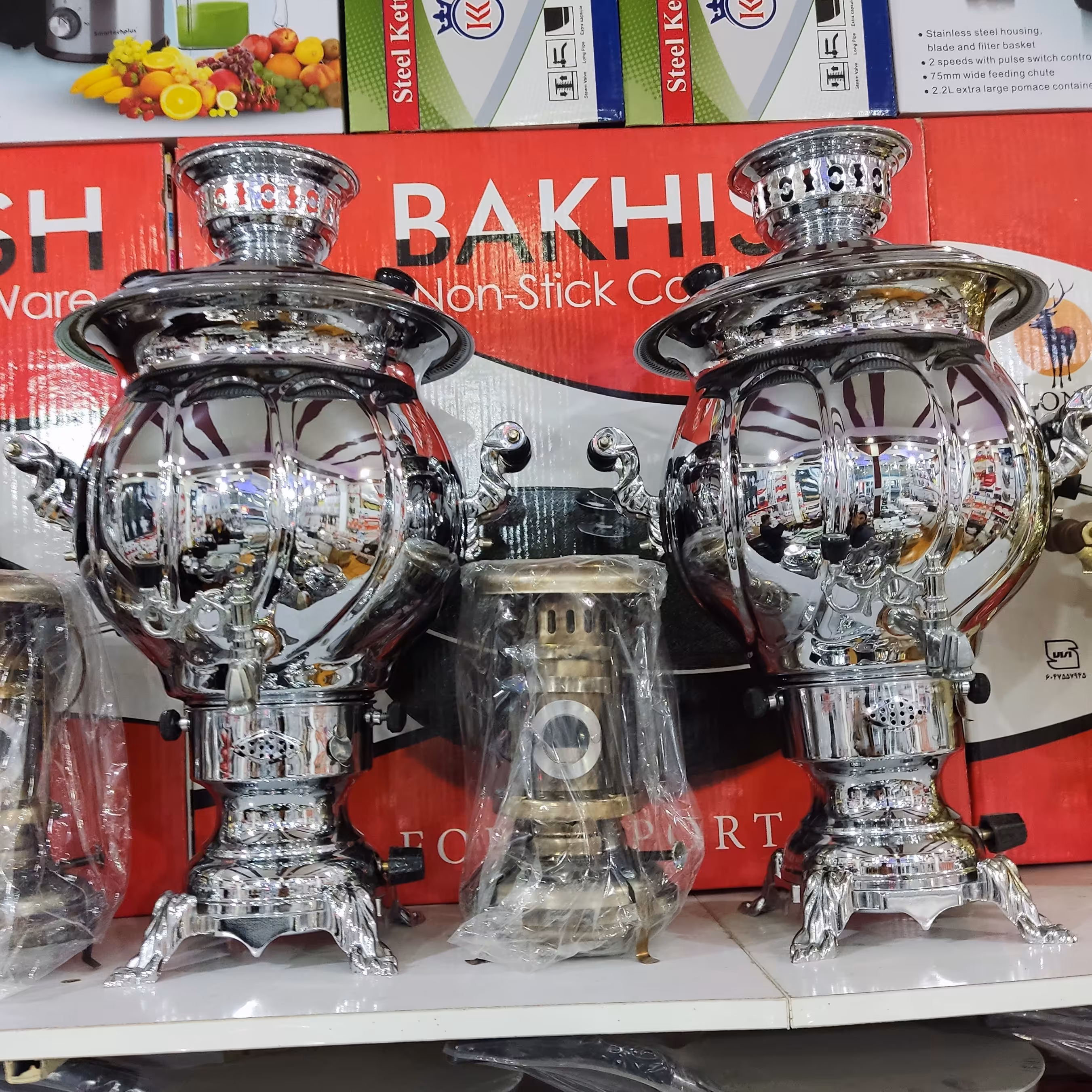 سماور گازی (گازسوز ) 15 لیتری قلم زنی ، آیینه ای و ساده