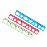 خط کش ژله ای 20 سانتی شابلون دار بسته 6 عددی