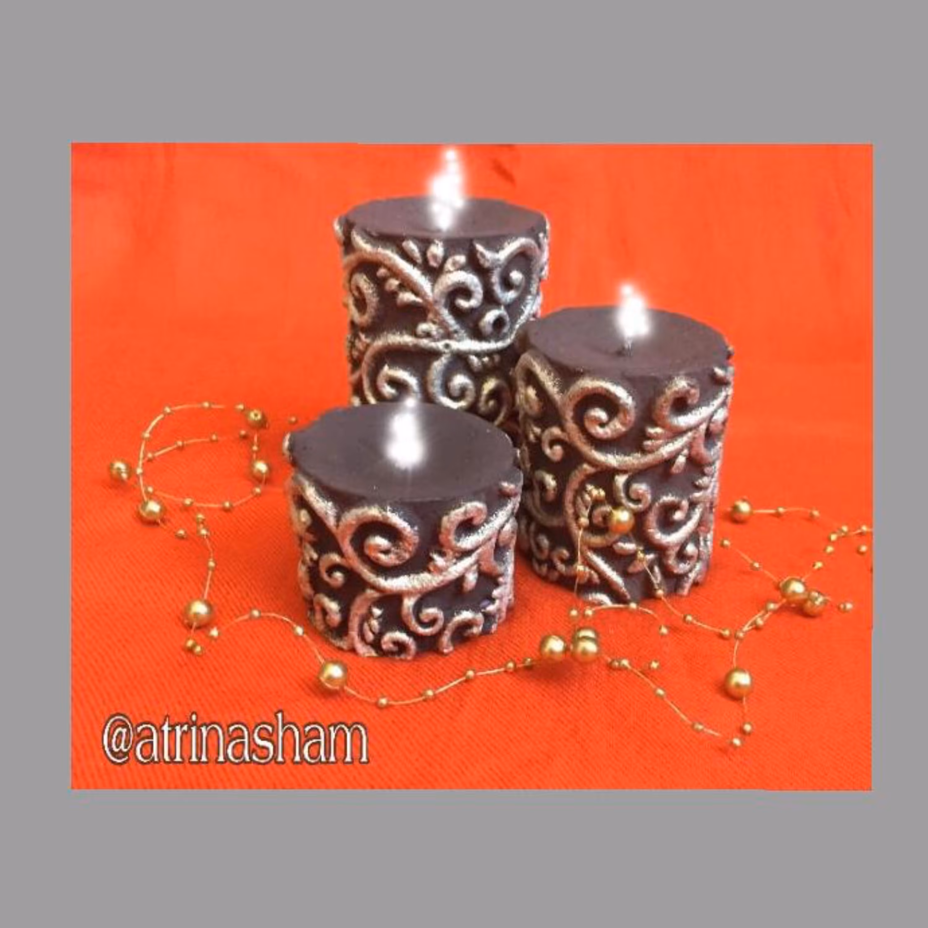 ست شمع اسلیمی سه تایی