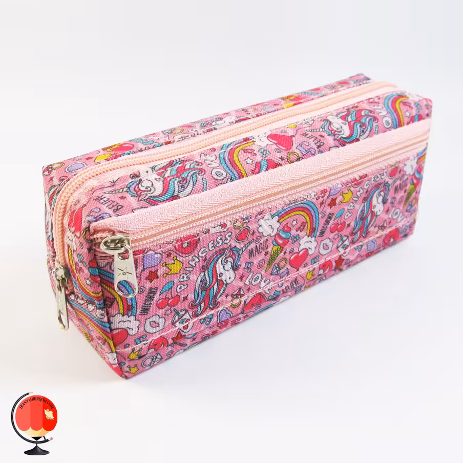 جامدادی دخترانه دو زیپ طرح یونیکورن مدیسا