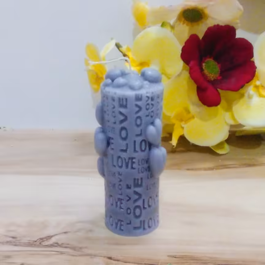 شمع استوانه عشق قلب برجسته