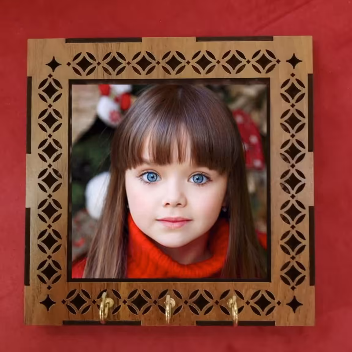 جا کلیدی با طرح برش زیبای چوب با چاپ سابلیمیشن عکس دلخواه شما