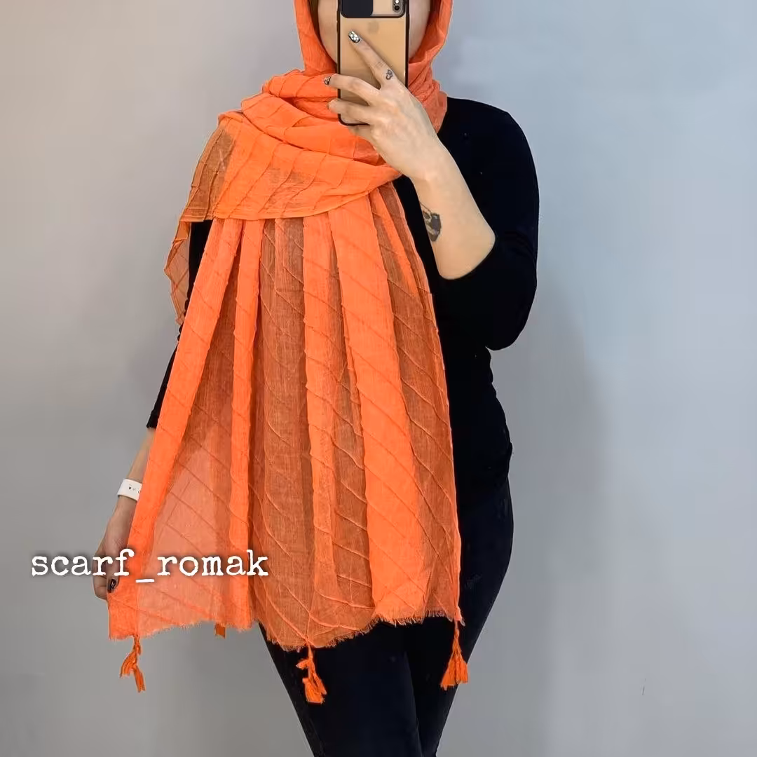 شال سنگشور پلیسه مکعبی منگوله وارداتی