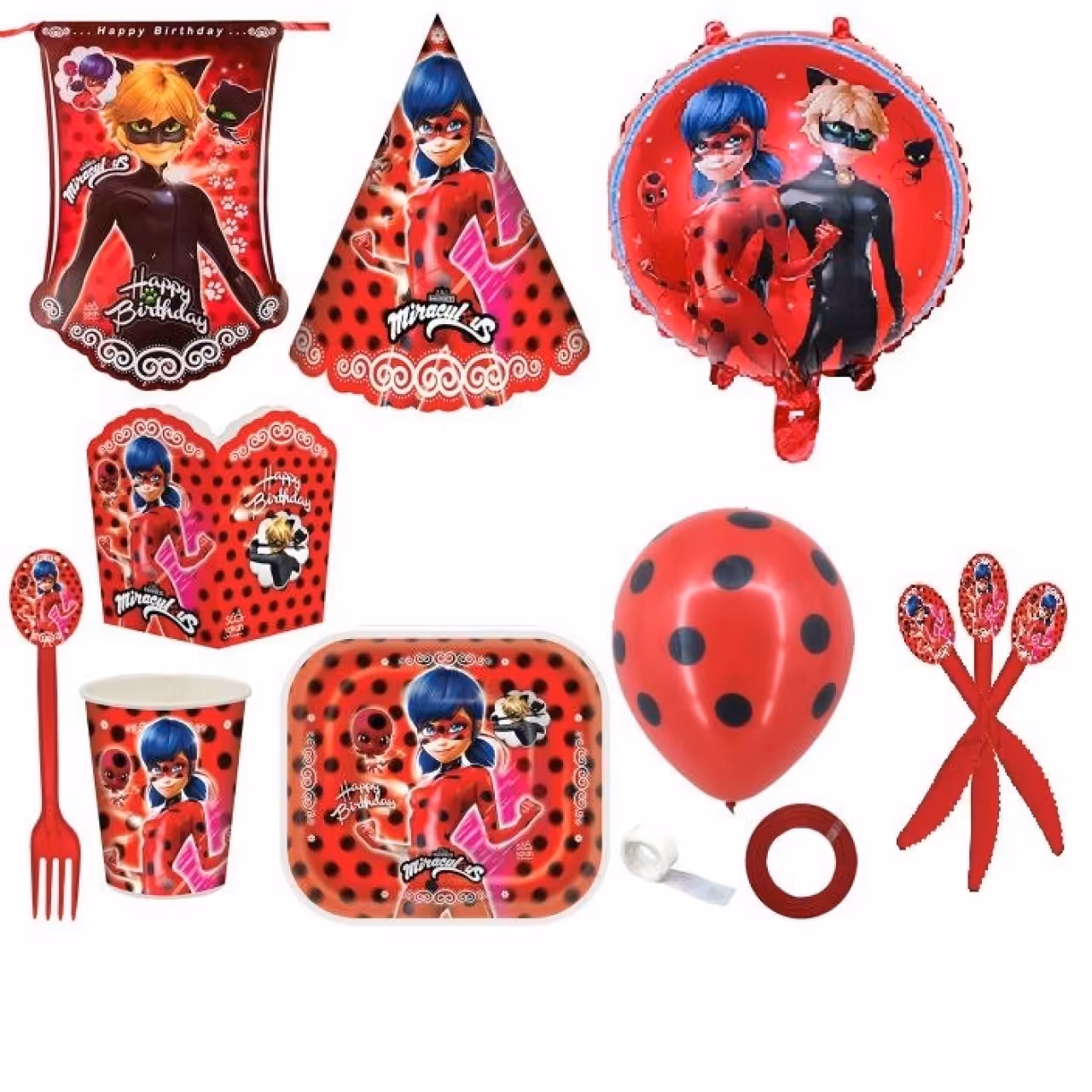 مجموعه 85 عددی  تم تولد طرح دختر کفشدوزکی