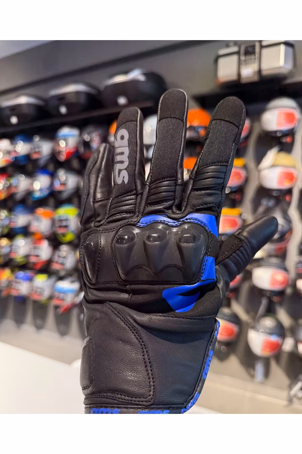 دستکش موتورسیکلت مردانه و زنانه موتور سیکلت سیاه منحنی BULE سری 4 فصل Gms