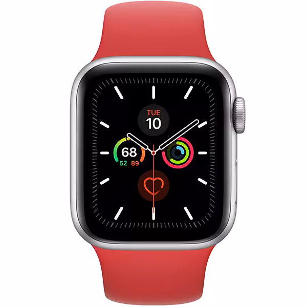 سری 5 اسپرت مردانه 44 میلیمتری Silver Aluminum Case with Red Sport Band - Hiapple.ir