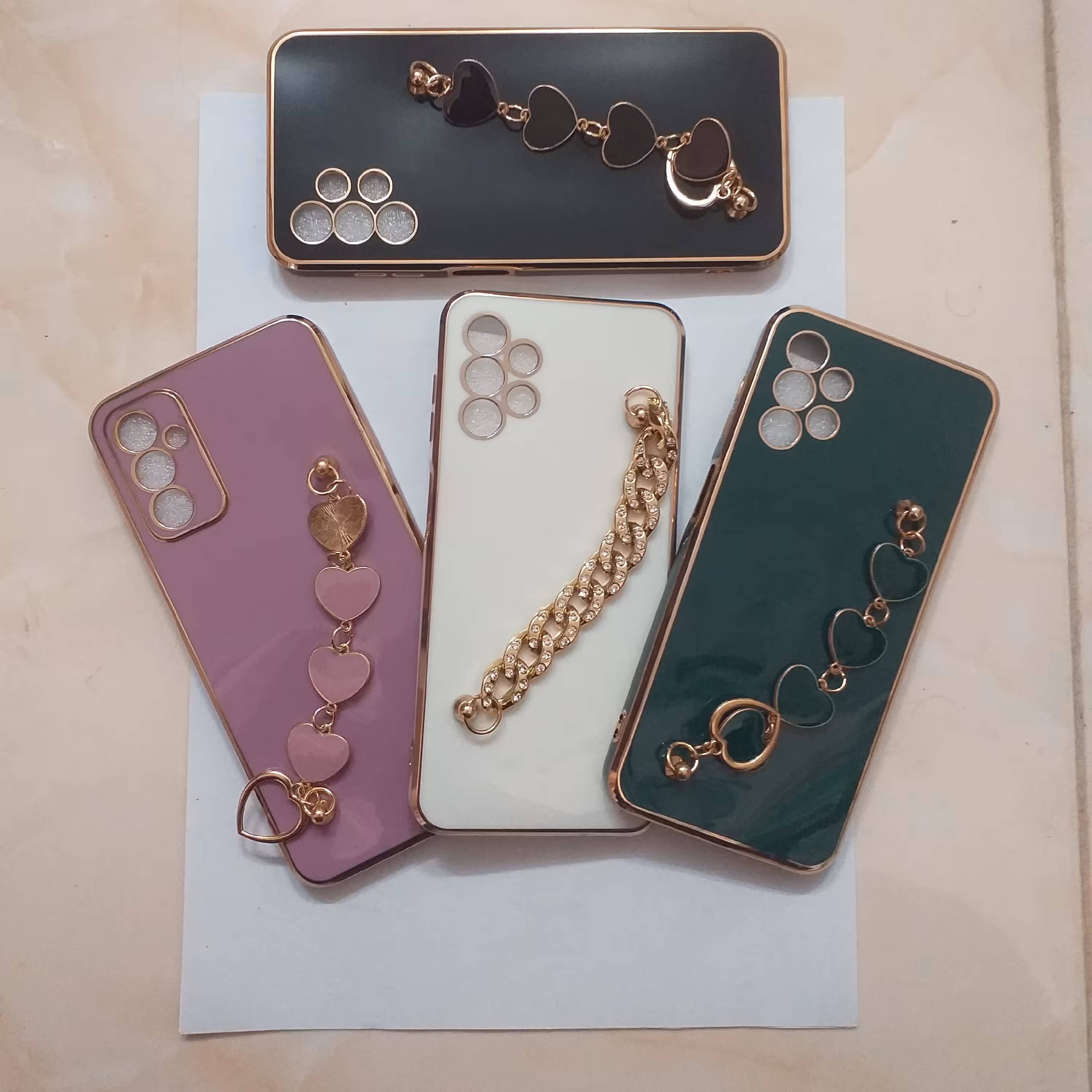 بک کاور زنجیری قلبی و نگینی a13