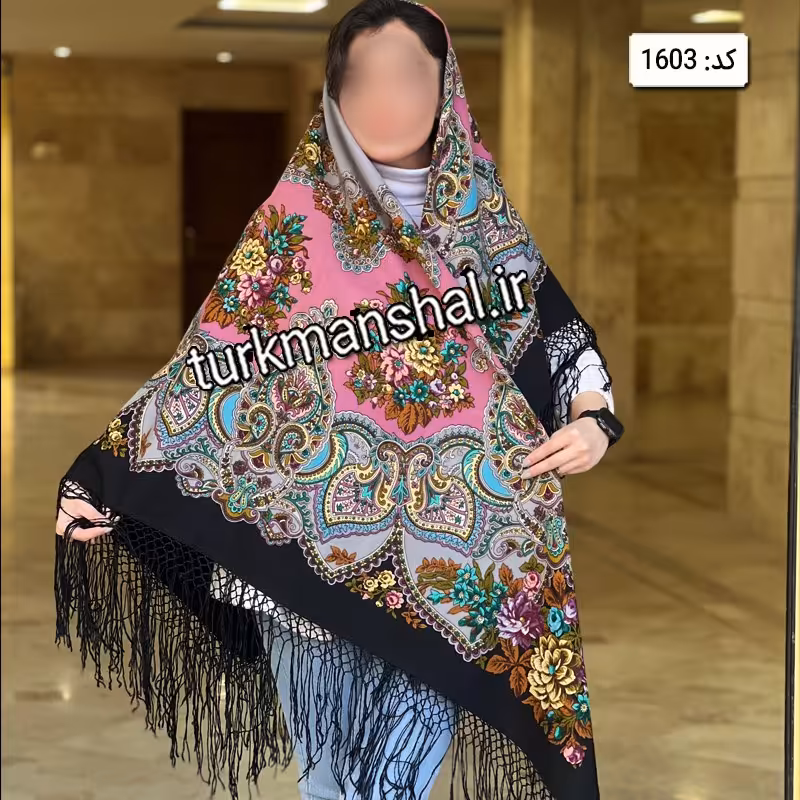 روسری ترکمنی پشمی کد 1603