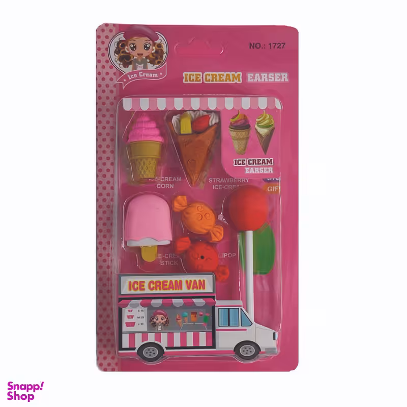 پاک کن مدل بستنی و آبنبات بسته 6 عددی