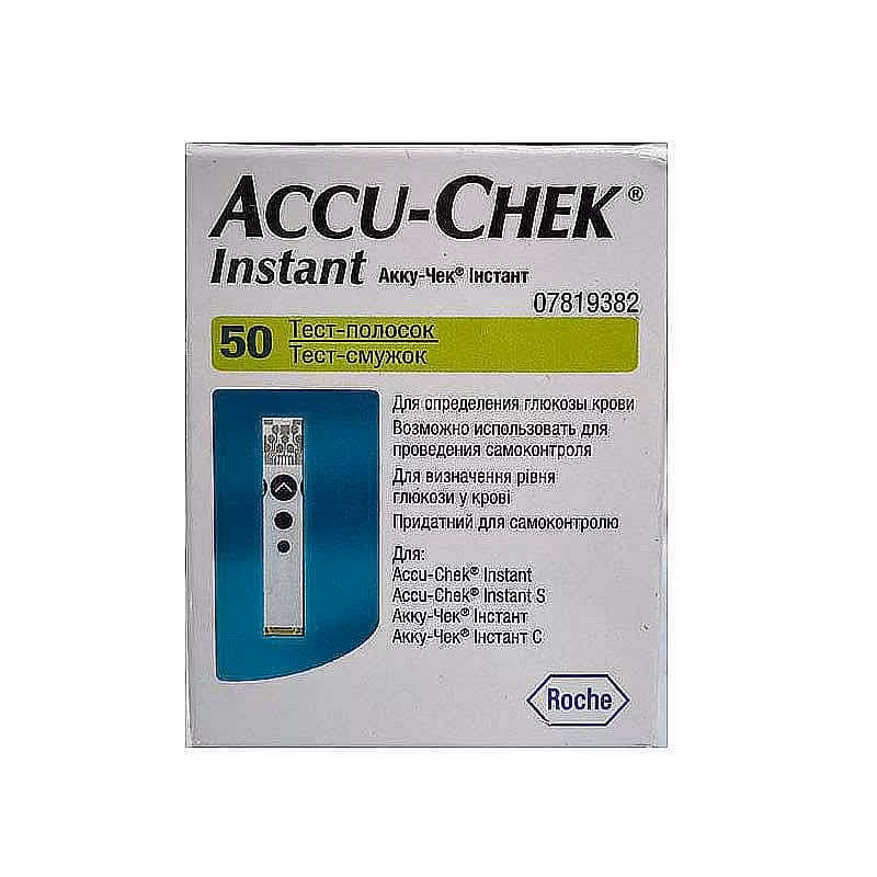 نوار تست قند خون اکیو چک مدل اینستنت بسته 50 عددی انقضا 2023/07 | Accu Chek Instant Test Strips