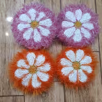 اسکاج بافتنی طرح گل جلوی کار کاموا سوزنی پشت کار  کاموا یوموش کیفیت درجه1 اسکاج دولایه