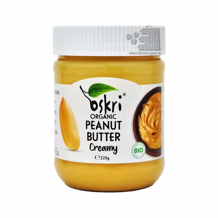 کره بادام زمینی کرمی ارگانیک 220 گرم اوسکری - oskri