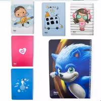 دفتر 80برگ تک خط فنری جلد گلاسه طرح فانتزی الیپون کد 63121