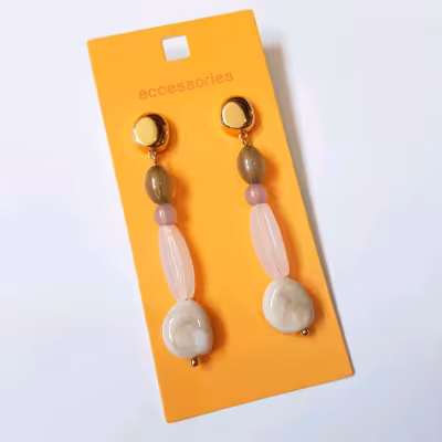 گوشواره مجلسی طلایی آویز سنگ ، از سری لیمیتد اکسسوری ، کیفیت عالی